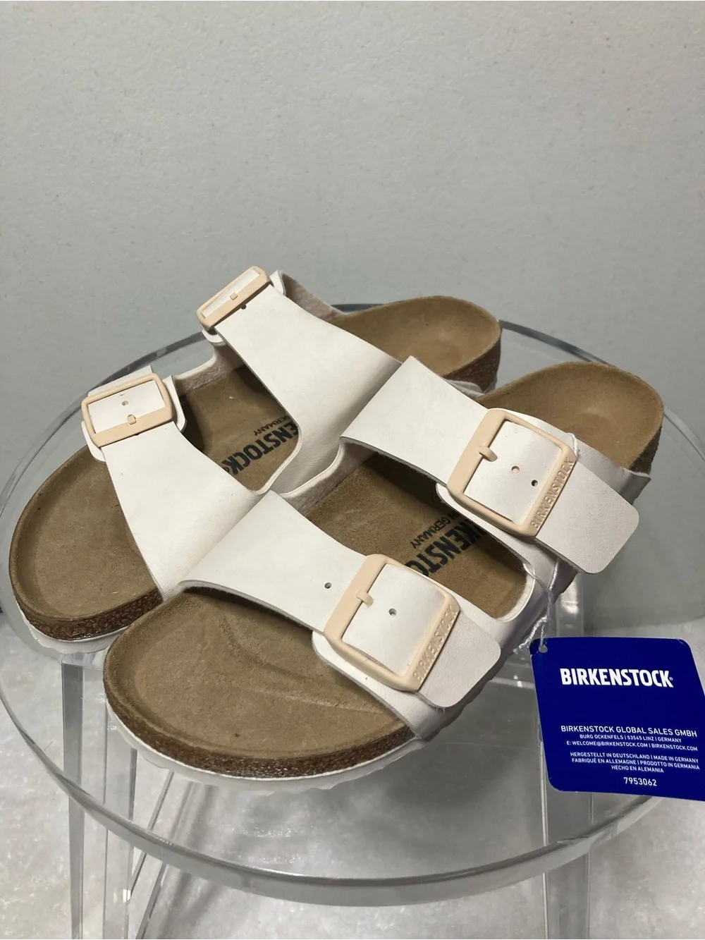 Birkenstock Kids Cream Arizona Two-Strap Sandals